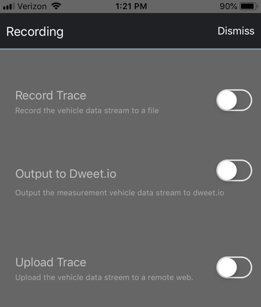 OpenXC IOS App Recording